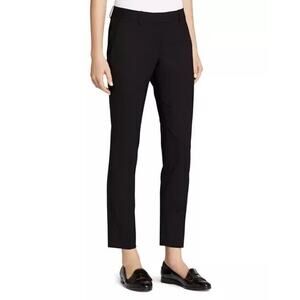 Theory Black The Testra 2B Straight Leg Wool Stretch Classic Crop Trousers 8